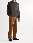 The Row - Delsie Merino Wool Mock-Neck Sweater - Brown