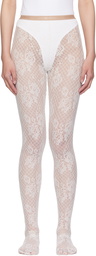 Valentino Off-White Rebrodé Lace Tights
