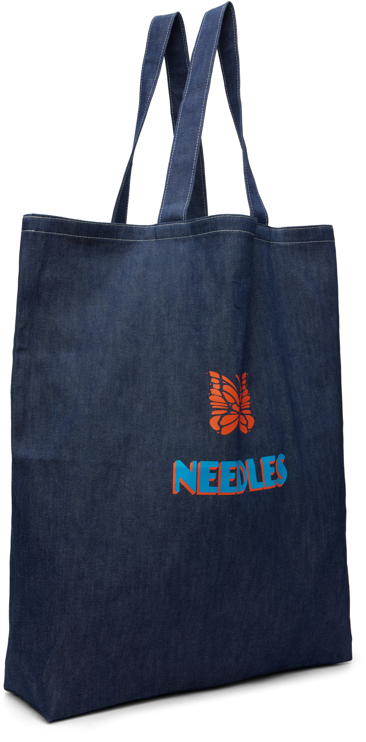 NEEDLES Navy Large Grocery Denim Tote