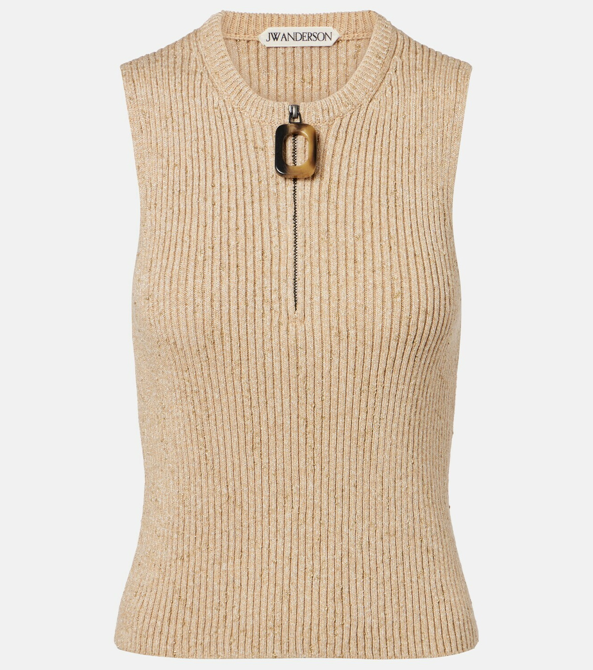 JW Anderson Ribbed-knit cotton-blend tank top