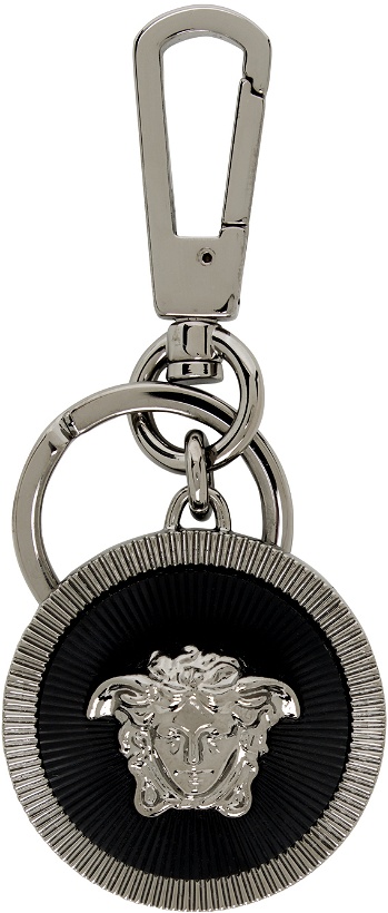 Photo: Versace Gunmetal & Black Medusa Biggie Keychain