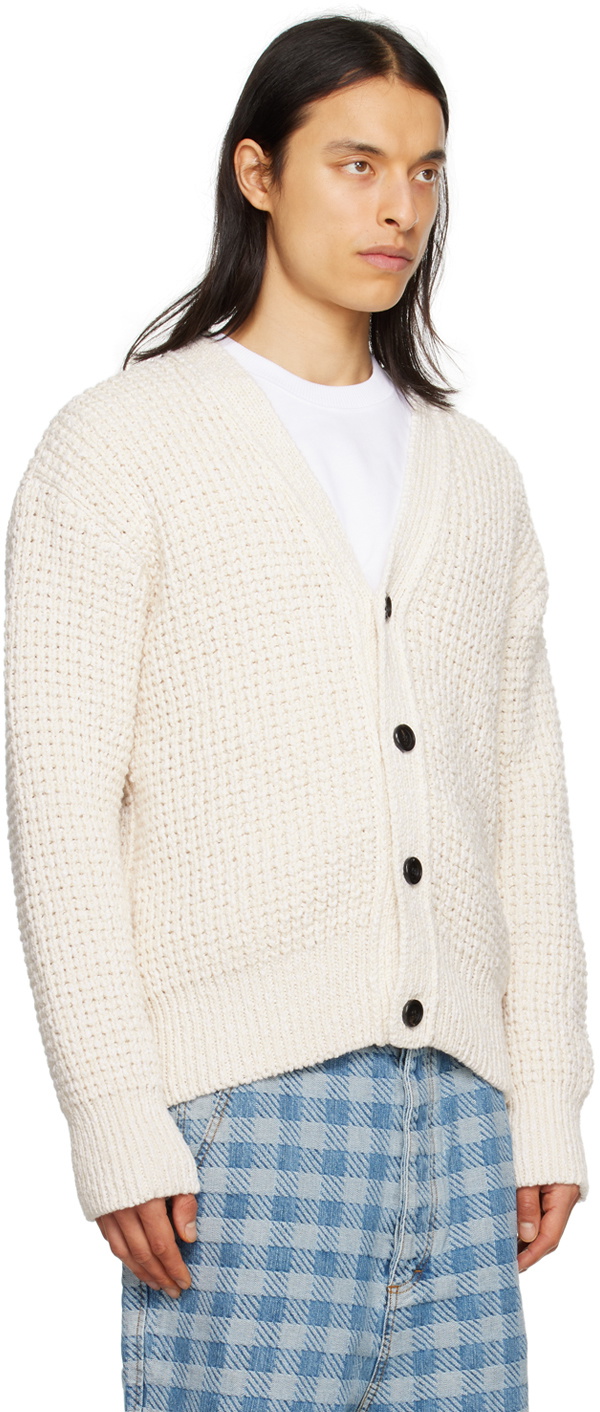 AMI Alexandre Mattiussi Off-White Button Cardigan
