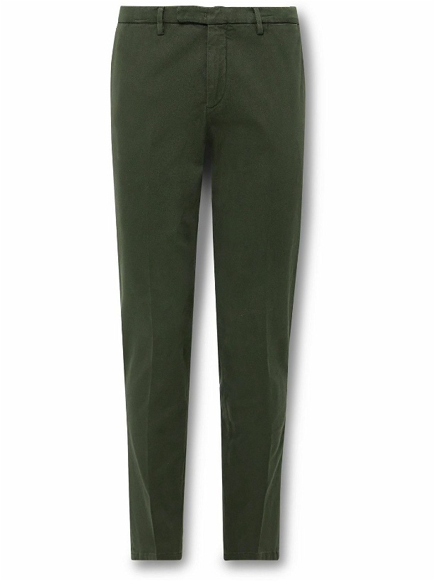 Photo: Boglioli - Slim-Fit Garment-Dyed Cotton-Blend Twill Suit Trousers - Green