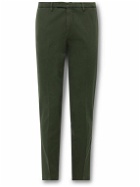 Boglioli - Slim-Fit Garment-Dyed Cotton-Blend Twill Suit Trousers - Green