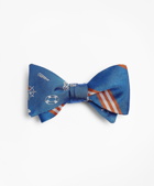 Brooks Brothers Men's Nautical with Stripe Reversible Bow Tie | Blue