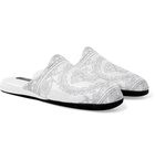 Versace - Logo-Jacquard Cotton Slippers - Gray