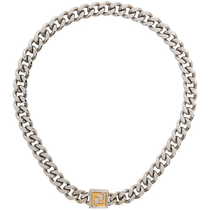 Fendi Silver and Gold FF Necklace