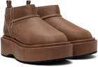 We11done Brown Pull-Loop Boots