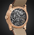 Roger Dubuis - Excalibur Automatic Skeleton 42mm 18-Karat Pink Gold and Leather Watch, Ref. No. DBEX0727 - Silver