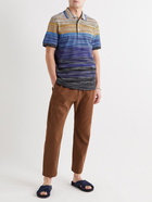 Missoni - Striped Cotton-Piqué Polo Shirt - Blue