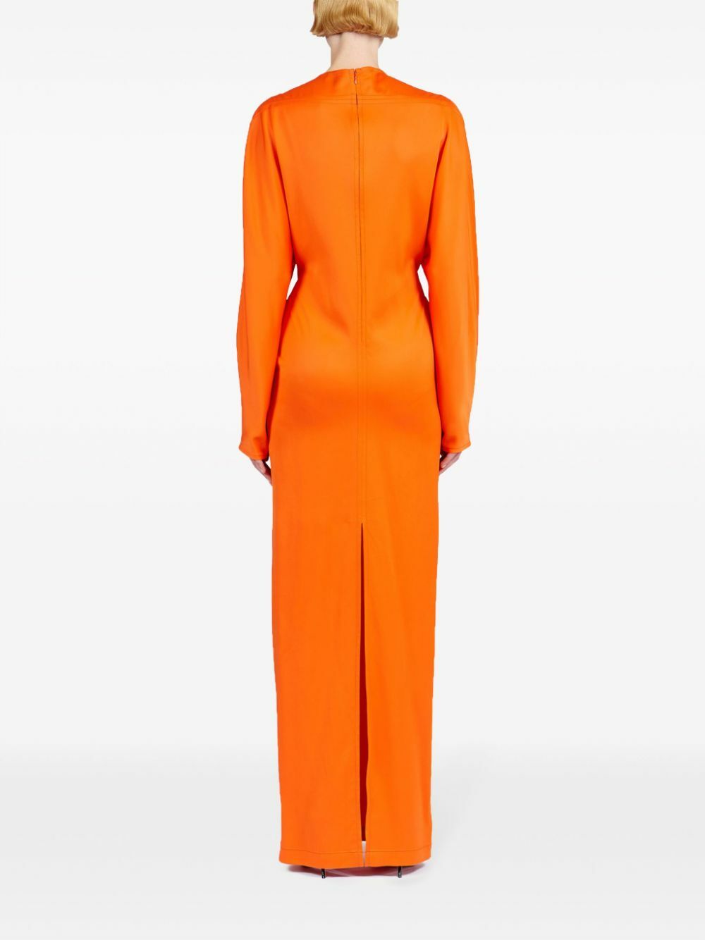 Ferragamo Orange V-Neck Maxi Dress Salvatore Ferragamo