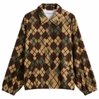 NOMARHYTHM TEXTILE Men's Argyle Zip Jacket in Brown