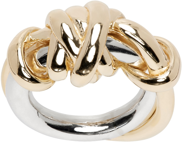 Photo: Bottega Veneta Silver & Gold Knot Ring