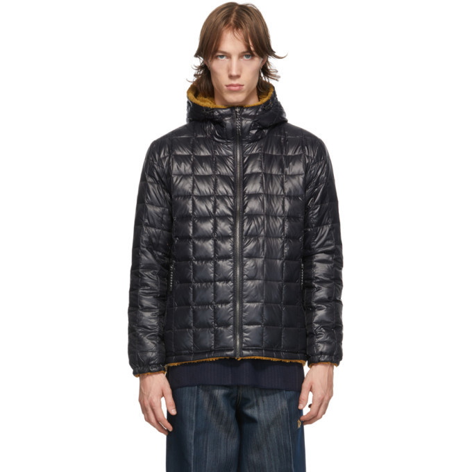 Photo: Taion Extra Reversible Black and Tan Down Hooded Mountain Jacket