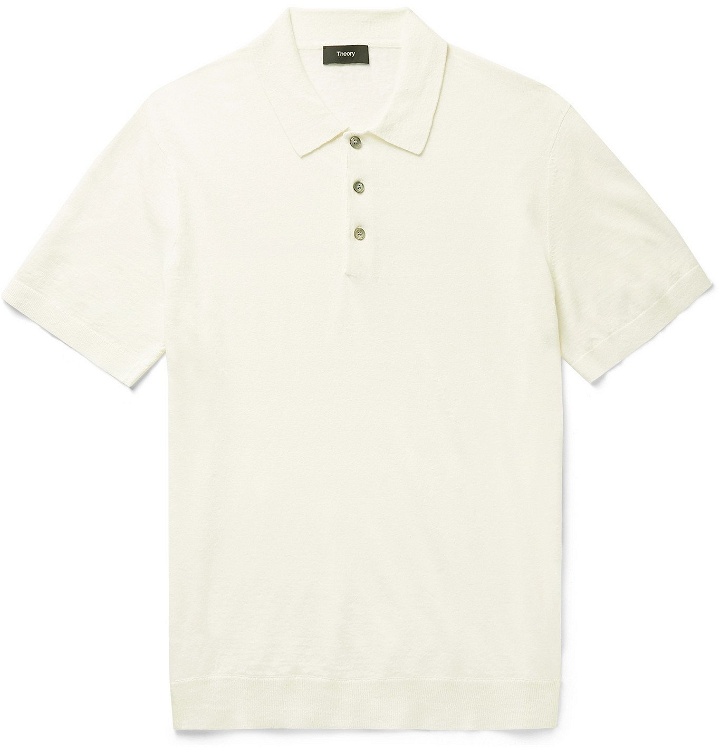 Photo: Theory - Linen-Blend Polo Shirt - White