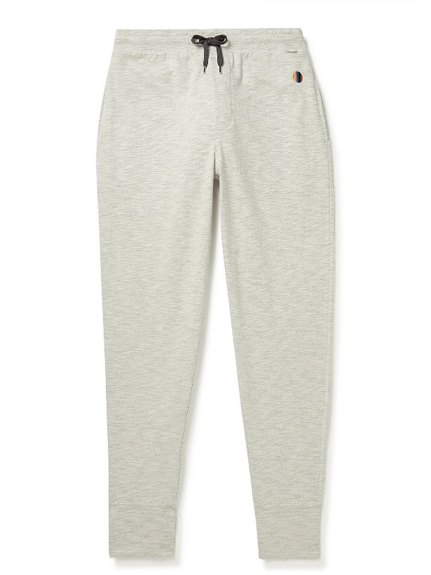 Photo: Paul Smith - Tapered Logo-Embroidered Cotton-Jersey Sweatpants - Gray