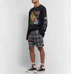 Rhude - Webbing-Trimmed Checked Cotton Drawstring Shorts - Gray