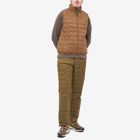 Taion Men's Reversible Boa Fleece Down Vest in Light Brown/Beige