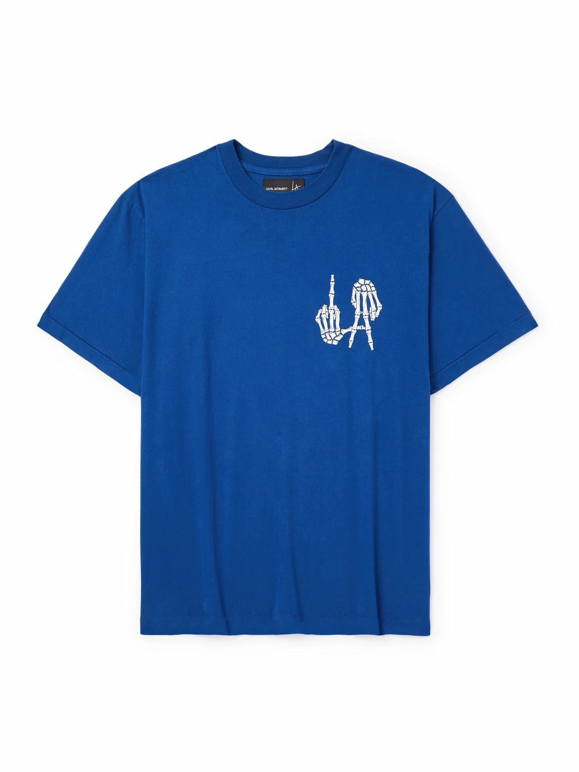 Local Authority LA - La Bones FUFC Logo-Print Cotton-Jersey T-Shirt - Blue