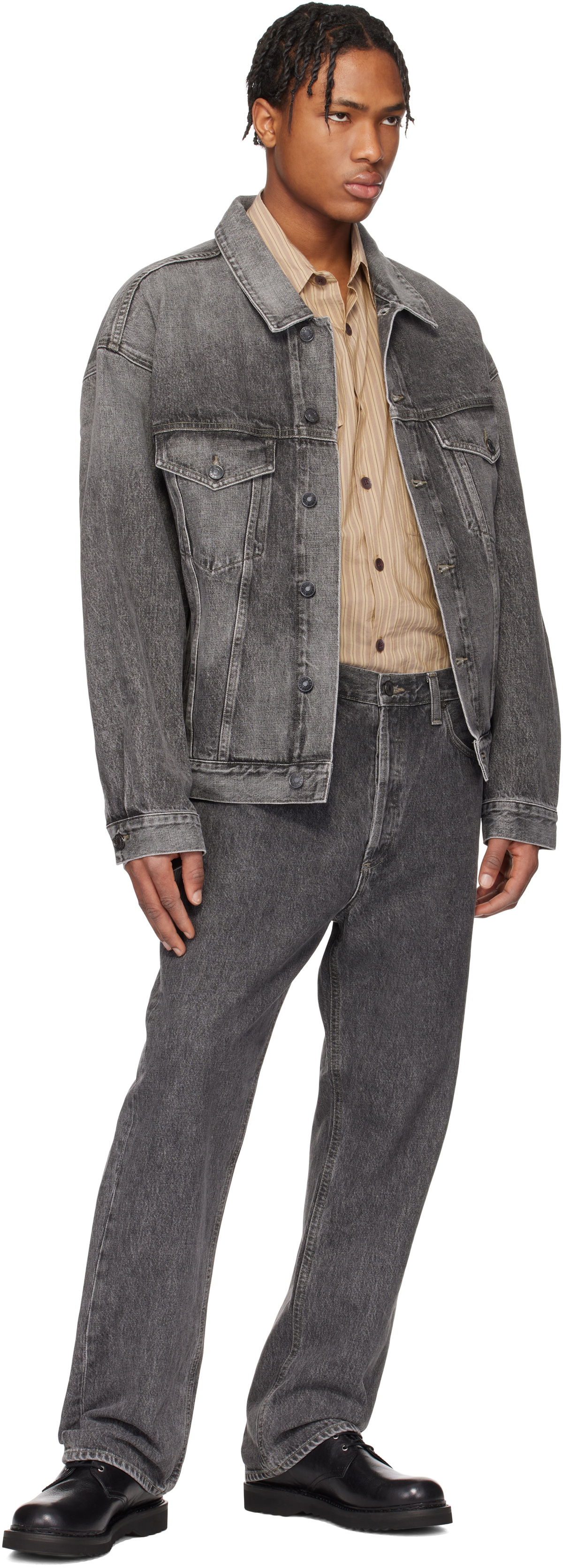 AGOLDE Gray Stephano Denim Jacket
