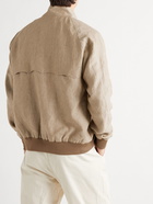 BARACUTA - G9 Linen Harrington Jacket - Neutrals