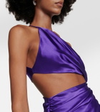 The Sei One-shoulder cutout silk midi dress