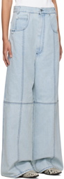 LU'U DAN Blue Paneled Jeans