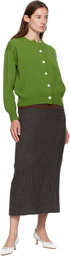 &Daughter Green Ada Crewneck Cardigan