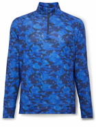 G/FORE - Luxe Staple Mid Camouflage-Print Tech-Jersey Half-Zip Golf Top - Blue