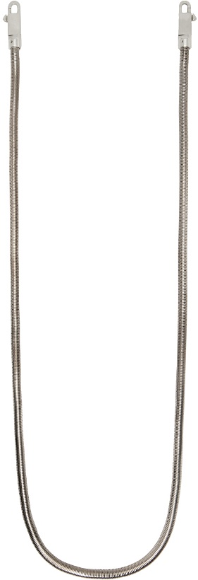 Photo: Rick Owens Silver Crossbody Snake Chain Necklace