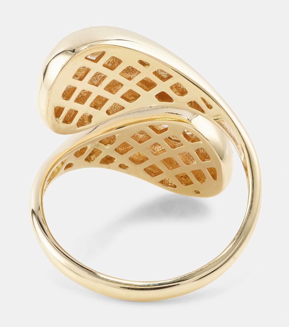 Mateo Water Droplet 14kt gold ring with diamonds