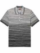Missoni - Striped Space-Dyed Cotton-Piqué Polo Shirt - Gray