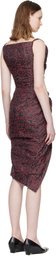 Vivienne Westwood Black & Red Sleeveless Side Panther Midi Dress