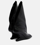 Rick Owens Cantilever leather peep-toe boots