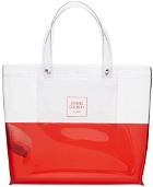 Opening Ceremony Transparent & Red Medium Colorblock Shopping Tote