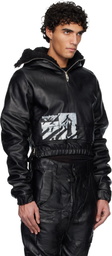 Swampgod Black Quarter Zip Palombaro Hoodie Leather Jacket