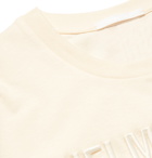 Helmut Lang - Logo-Embroidered Cotton-Jersey T-Shirt - Neutrals