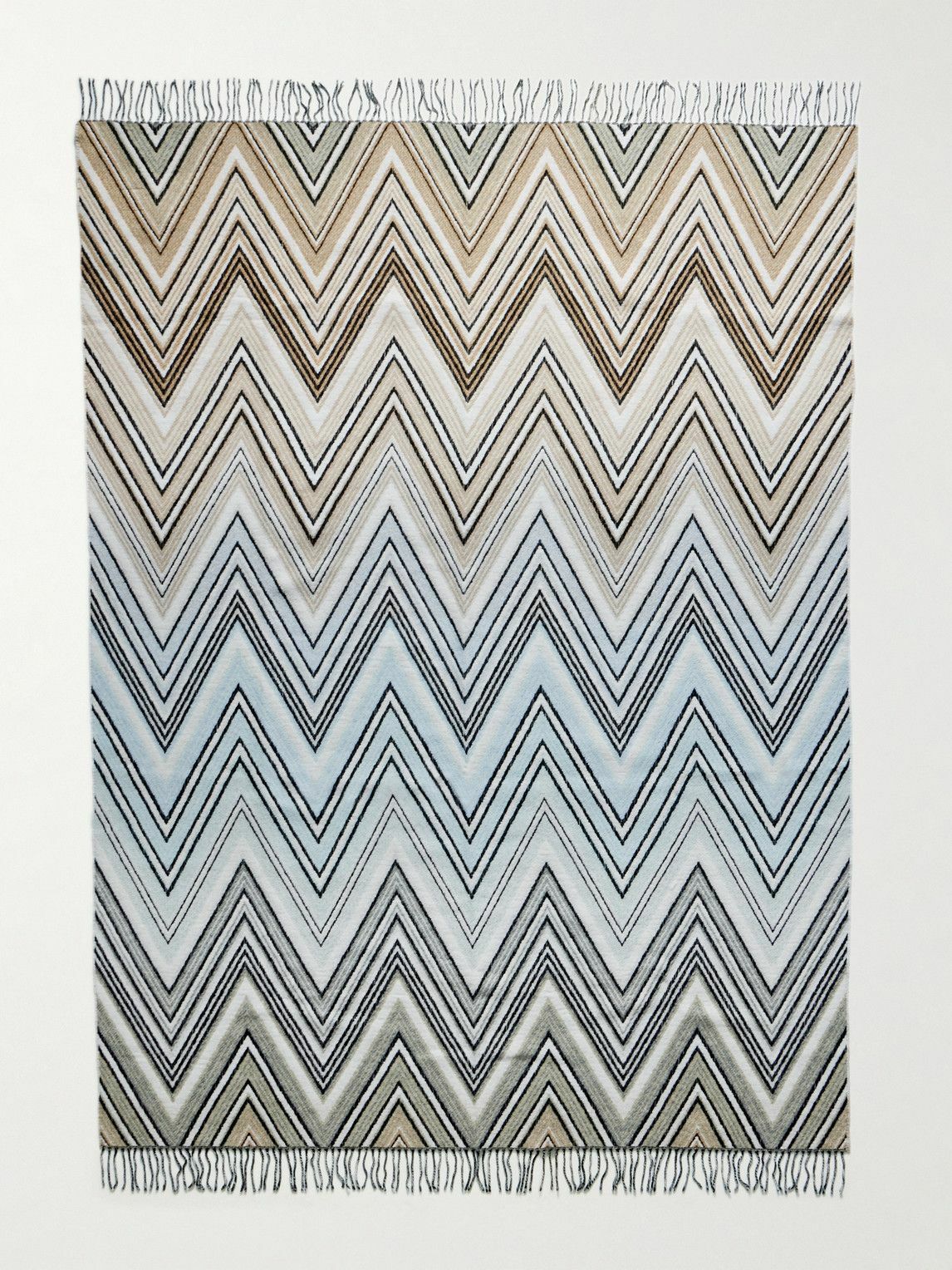 Missoni Home - Plume Fringed Striped Jacquard-Knit Wool-Blend Blanket