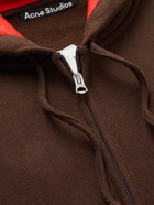 Acne Studios - Logo-Embroidered Colour-Block Cotton-Jersey Zip-Up Hoodie - Brown