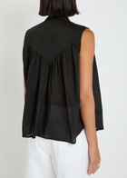 Skall Studio Louise Pleated Cotton Blouse Black