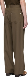 Omar Afridi Brown Wool Herringbone Trousers