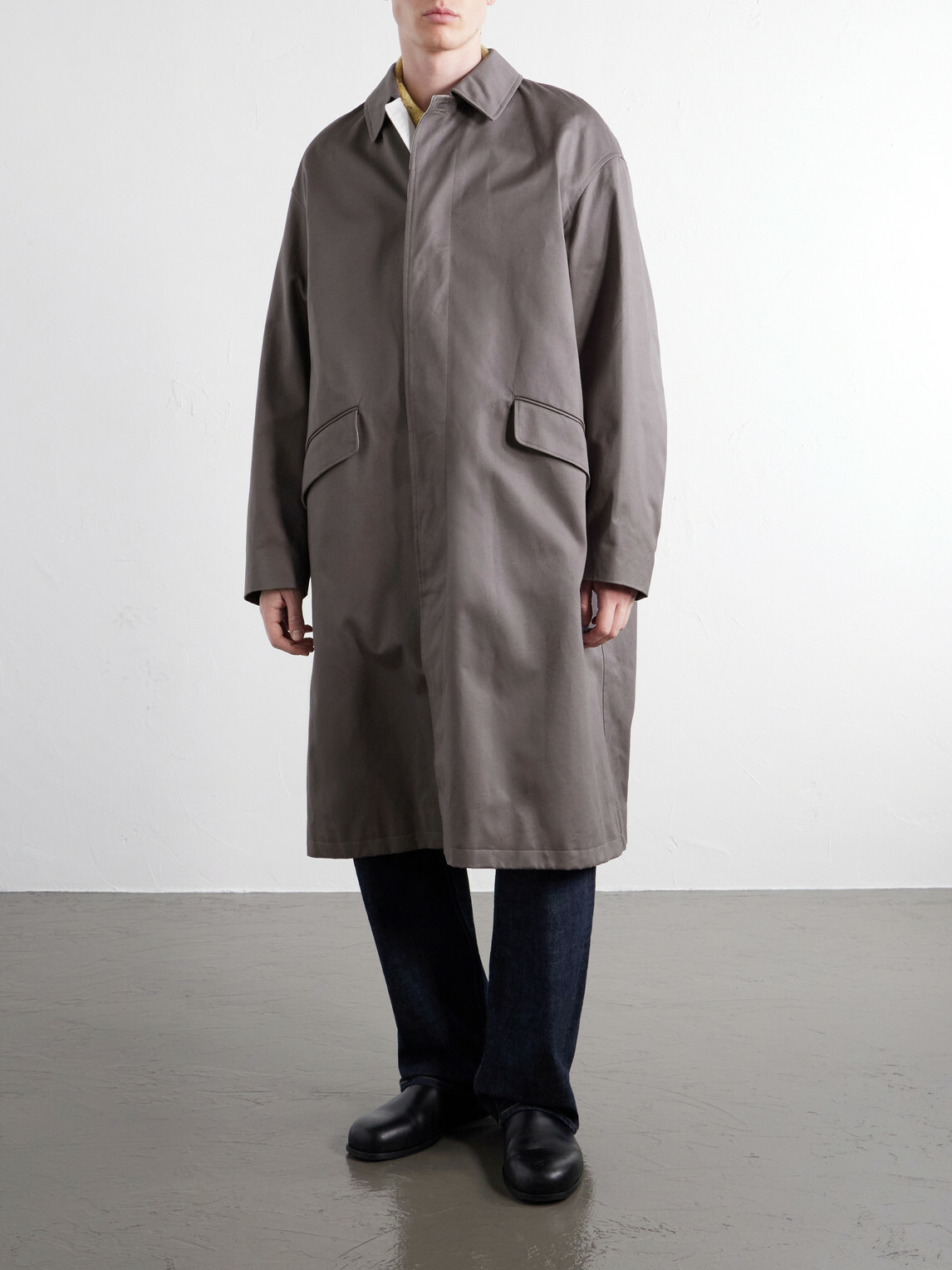Graphpaper - Railway Cotton-Twill Trench Coat - Gray