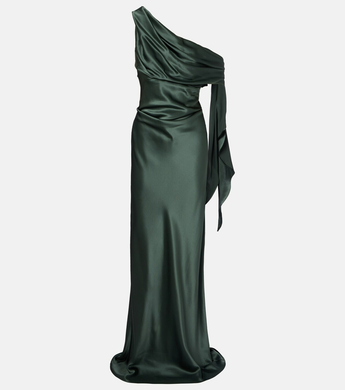 The Sei Draped asymmetric silk satin gown
