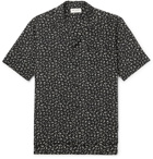 SAINT LAURENT - Camp-Collar Printed Silk Crepe De Chine Shirt - Black