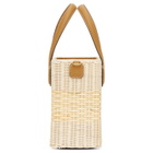 Mark Cross Beige and Brown Rattan Manray Tote