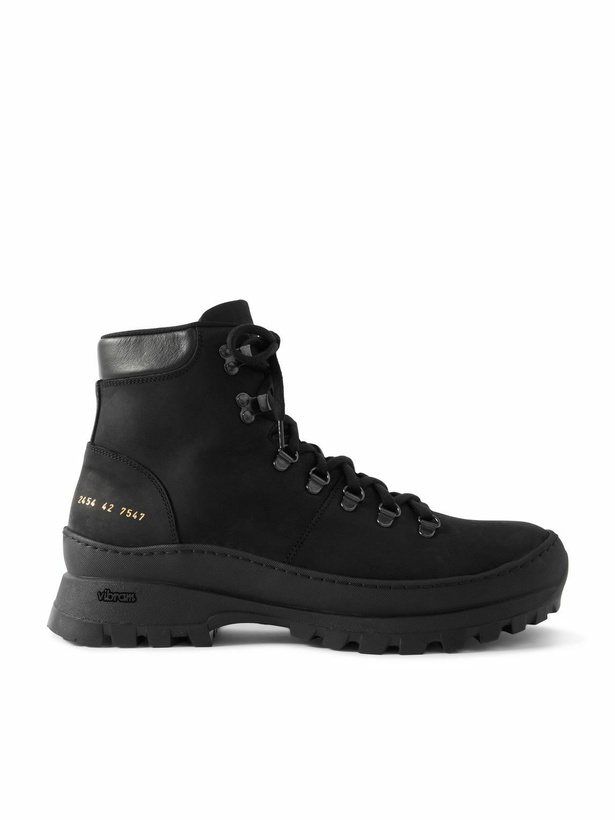 Photo: Common Projects - Leather-Trimmed Nubuck Hiking Boots - Black