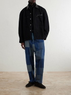 KAPITAL - Tugihagi Straight-Leg Patchwork Cotton Drawstring Trousers - Blue
