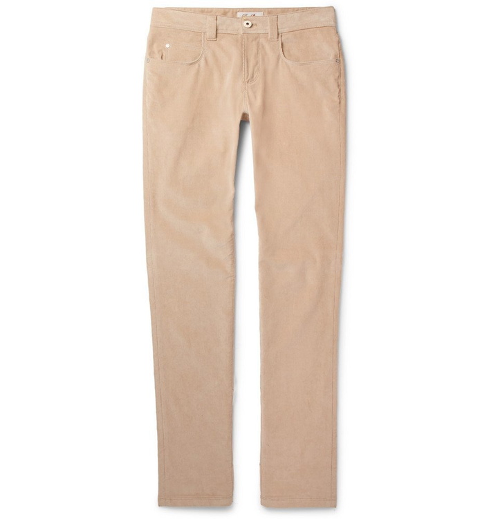 Photo: Loro Piana - Slim-Fit Stretch-Cotton Corduroy Trousers - Men - Beige