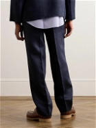 Kaptain Sunshine - Straight-Leg Linen Suit Trousers - Blue