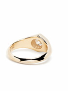Lizzie Mandler Fine Jewelry 18K Yellow Gold Knife Edge Diamond Signet Ring